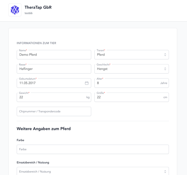 Anamneseportal und Formulare