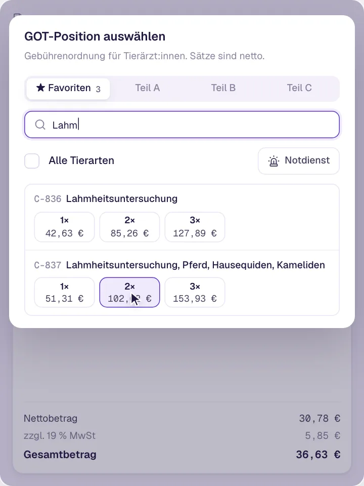 Medikamente und Leistungen auf einer Rechnung
