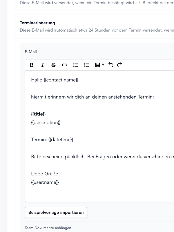 Automatische Erinnerungs-E-Mails