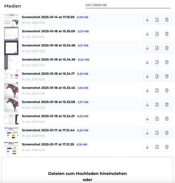 Bilder-, Video- und Dokumentenverwaltung